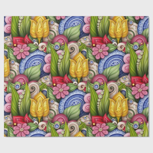 Farbgarten Geschenkpapier (Flach)