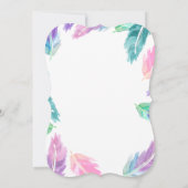 Farbgearbeitete Federn Probe Dinner Einladung (Rückseite)