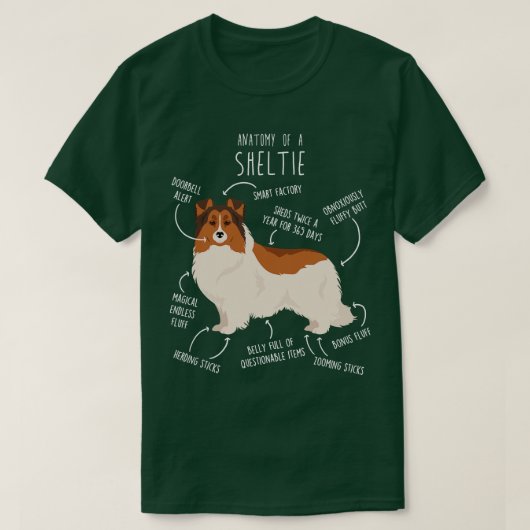 Farbgeblendeter weißer Sheltie Shetland Sheepdog A T-Shirt (Design vorne)
