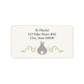 Farbgeblümte Hintern-Blätter und Weinreben im benu Adressaufkleber (Vorne)