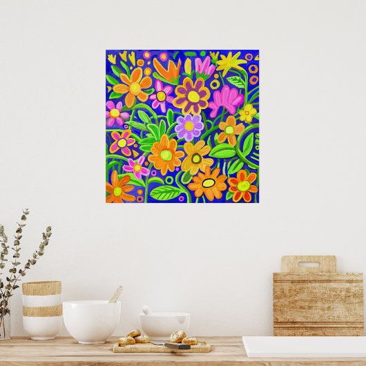 Farbgeblümter Poster (Küche)