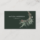 Farbgeblümtes, elegantes Grün Visitenkarte (Vorderseite)