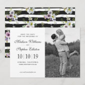 Farbgeblümtes Muster - Save the Date (Vorne/Hinten)