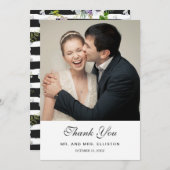 Farbgeblümtes Streifenmuster | Vielen Dank Dankeskarte (Vorne/Hinten)