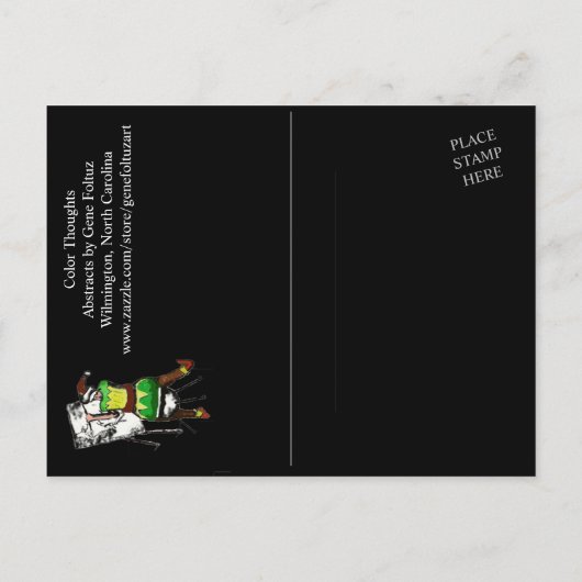Farbgedanken - Abstrakt durch Gene Foltuz Mini Pri Postkarte (Rückseite)