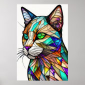 Farbgefestigtes Glas Katze 2:3 Poster (Vorne)