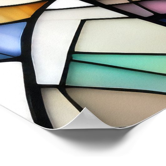 Farbgefestigtes Glas Katze 2:3 Poster (Ecke)