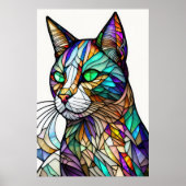 Farbgefestigtes Glas Katze 2:3 Poster (Vorne)