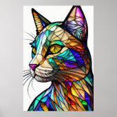 Farbgefestigtes Glas Katze 2:3 Poster (Vorne)