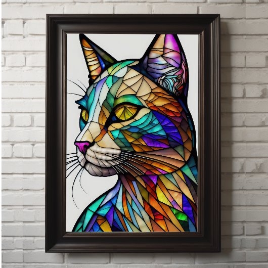 Farbgefestigtes Glas Katze 2:3 Poster