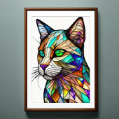 Farbgefestigtes Glas Katze 2:3 Poster
