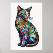 Farbgefestigtes Glas Katze 2:3 Poster (Vorne)