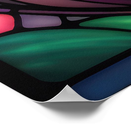 Farbgefestigtes Glas Katze 2:3 Poster (Ecke)