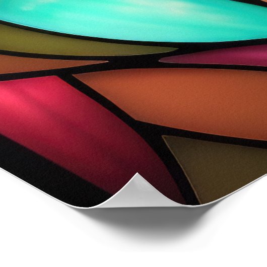 Farbgefestigtes Glas Katze 2:3 Poster (Ecke)