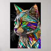 Farbgefestigtes Glas Katze 2:3 Poster (Vorne)