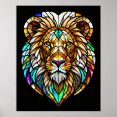Farbgefestigtes Glas Lion 5:4 Poster (Vorne)