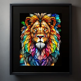 Farbgefestigtes Glas Lion 5:4 Poster