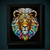 Farbgefestigtes Glas Lion 5:4 Poster