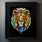 Farbgefestigtes Glas Lion 5:4 Poster