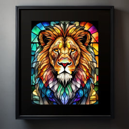 Farbgefestigtes Glas Lion 5:4 Poster