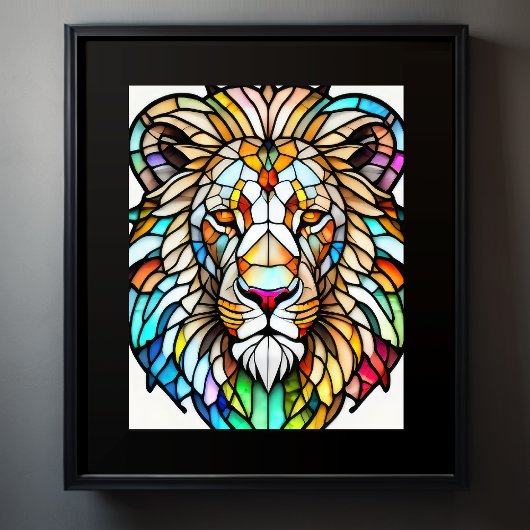 Farbgefestigtes Glas Lion 5:4 Poster