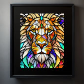 Farbgefestigtes Glas Lion 5:4 Poster
