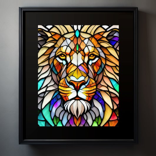 Farbgefestigtes Glas Lion 5:4 Poster