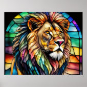 Farbgefestigtes Glas Lion 5:4 Poster (Vorne)
