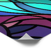 Farbgefestigtes Glas-Stil Lion 2:3 Poster (Ecke)