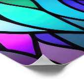 Farbgefestigtes Glas-Stil Lion 2:3 Poster (Ecke)