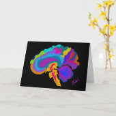 Farbgefüllte Kunskarte des Gehirns Karte (Gelbe Blume)