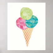 Farbgelatine-Eis-Druckposter Poster (Vorne)