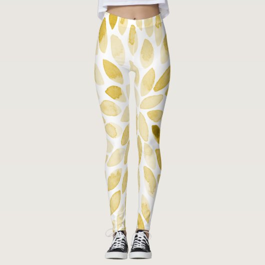 Farbgelbe Pinselstriche Leggings (Vorderseite)