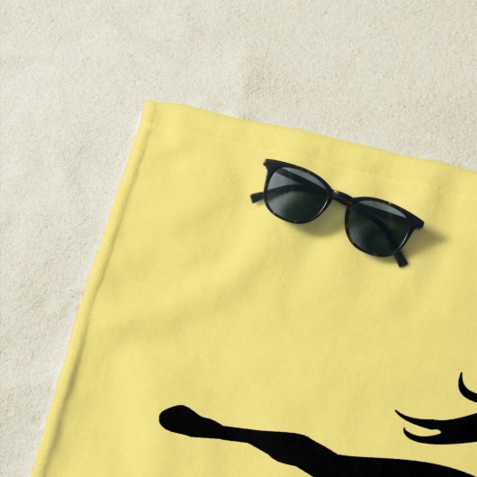 Farbgelbes Strandtuch mit Pferdchen (Beispiel)