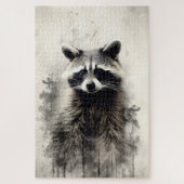 Farbgemälde eines Raccoon-Puzzles Puzzle (Vertikal)