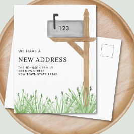 Farbgemalte Mailbox Wasserfarbe Neue Zuhause beweg Ankündigungspostkarte