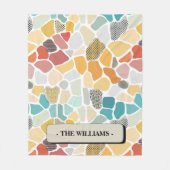 Farbgeometrisch mit Monogramm Fleecedecke (Vorderseite)