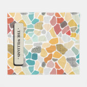 Farbgeometrisch mit Monogramm Fleecedecke (Vorderseite (Horizontal))