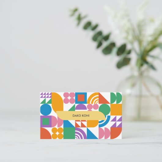 Farbgeometrisch Visitenkarte (Stehend Vorderseite)