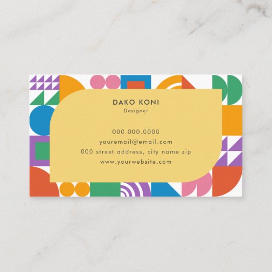 Farbgeometrisch Visitenkarte (Rückseite)