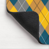 Farbgeometrisches, Kariert-gelbbraunes Muster Mousepad (Ecke)
