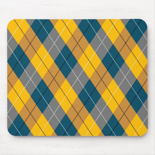 Farbgeometrisches, Kariert-gelbbraunes Muster Mousepad (Vorne)