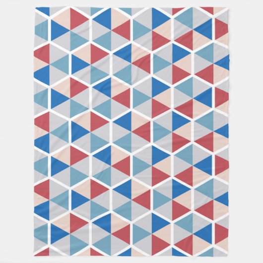 Farbgeometrisches Wabenmuster 05 Fleecedecke (Vorderseite)