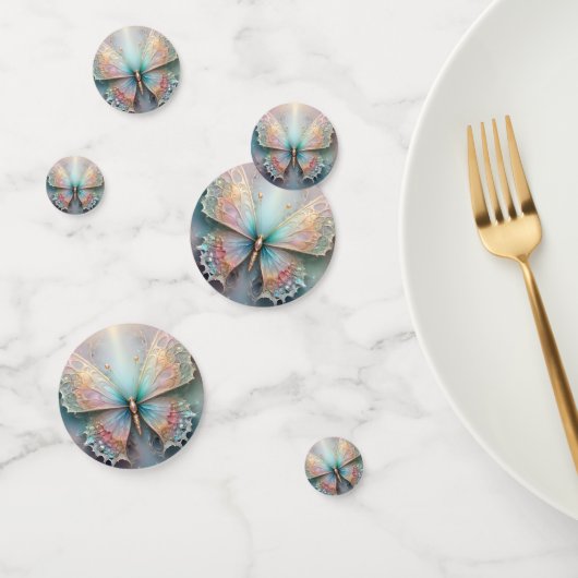 Farbgerüchte: Pastell-Fraktal-Schmetterlingstraum Konfetti (Gruppe)