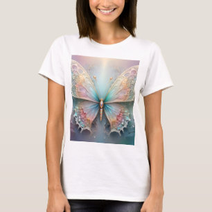 Farbgerüchte: Pastell-Fraktal-Schmetterlingstraum T-Shirt