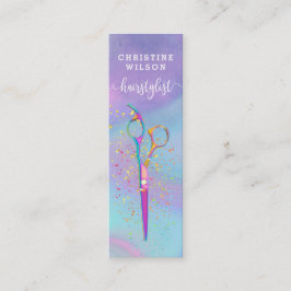 Farbgestaltung der Friseurschere Mini Visitenkarte