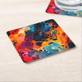 Farbgestaltung Rechteckiger Pappuntersetzer (angewinkelt)