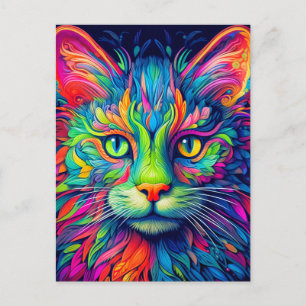 Farbgewaltige Künstlerische Majestätische Kitty Ka Postkarte
