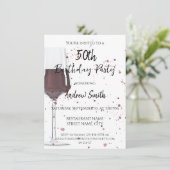 Farbglas aus Rotwein Einladung (Stehend Vorderseite)