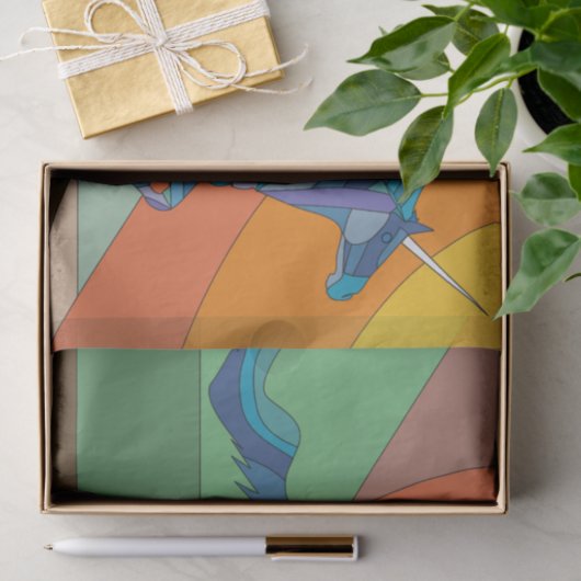 Farbglas-Einhornpapier Seidenpapier (Geschenk)
